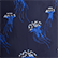 Women Embroidered Side-Tie Bikini Bottom Beaded Jellyfish - Limited Collection NAVY swatch view